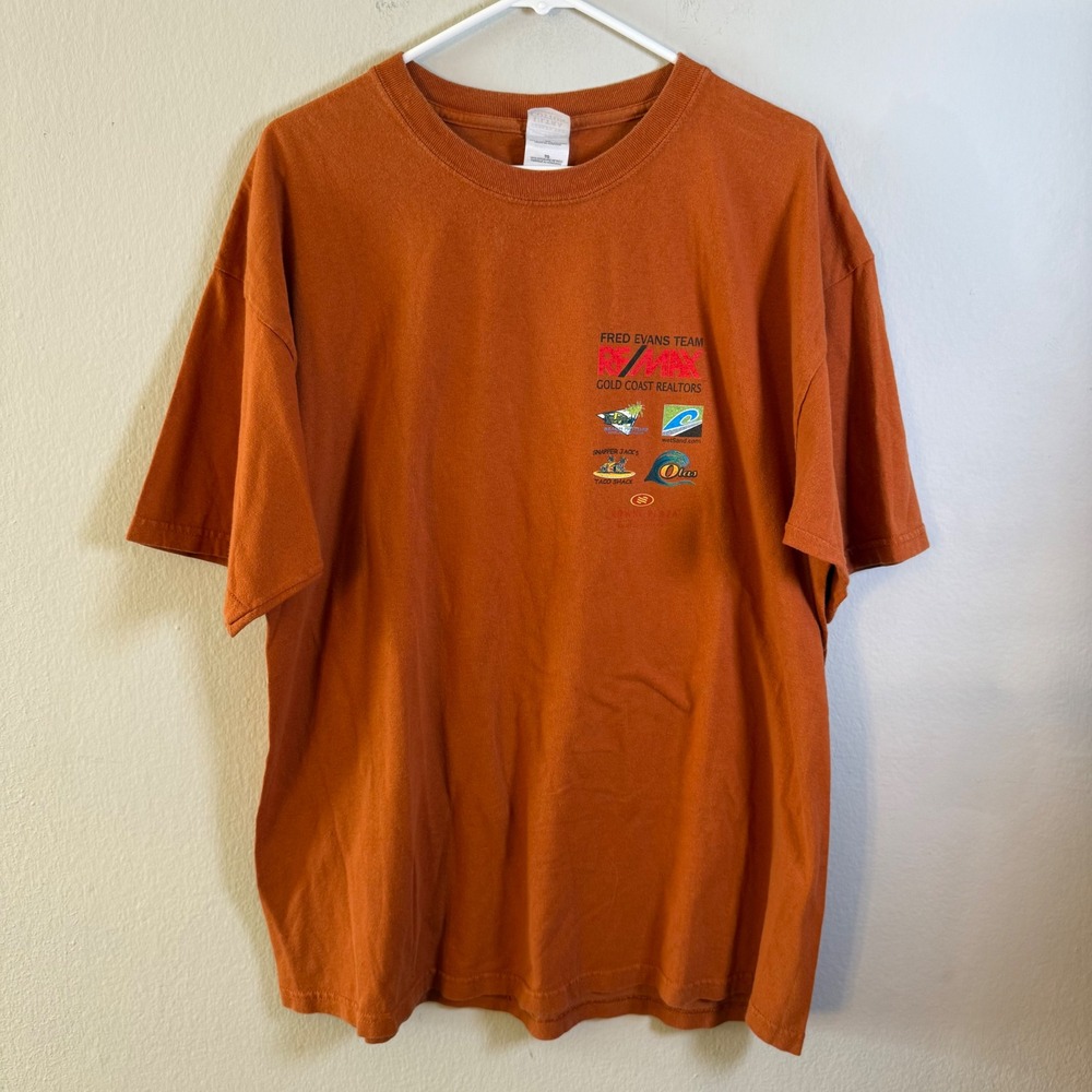 Vintage 2006 C Street Longboard Classic Ventura Surf T-Shirt Orange XL Gildan